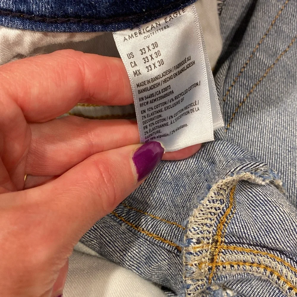 American Eagle Airflex+ Slim Blue Jeans Tag Says 33x30 - Picture 8 of 17